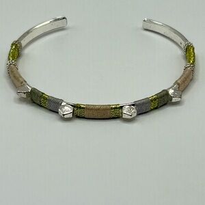 Stella & Dot Colorblock silver cuff bracelet